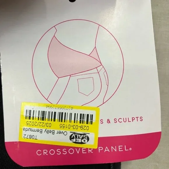 Isabel Maternity Women's 12 Black Crossover Panel Bermuda Jean Shorts Over Belly - Picture 11 of 14